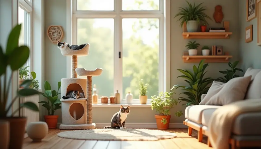 Arbre à chat dans une chambre : esthétique et fonctionnalité pour votre félin