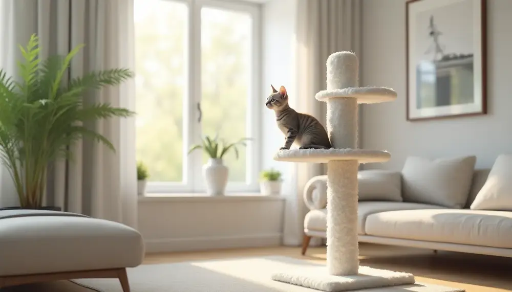 Arbre à chat fleur blanc : Une touche d’élégance pour votre intérieur