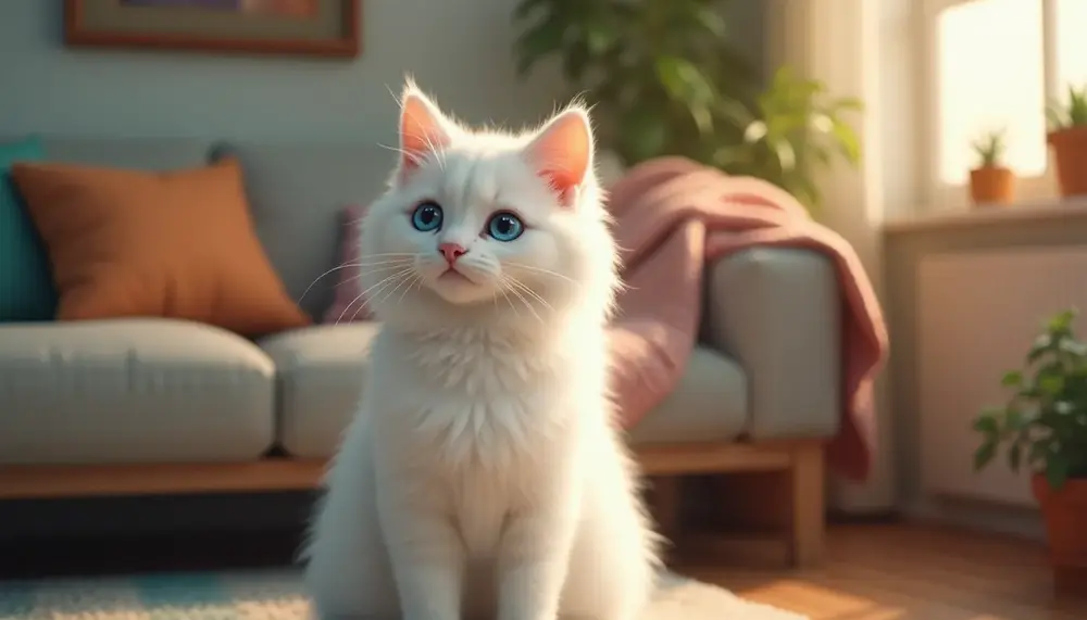 Chat blanc yeux bleu : mythes, santé et astuces d’adoption