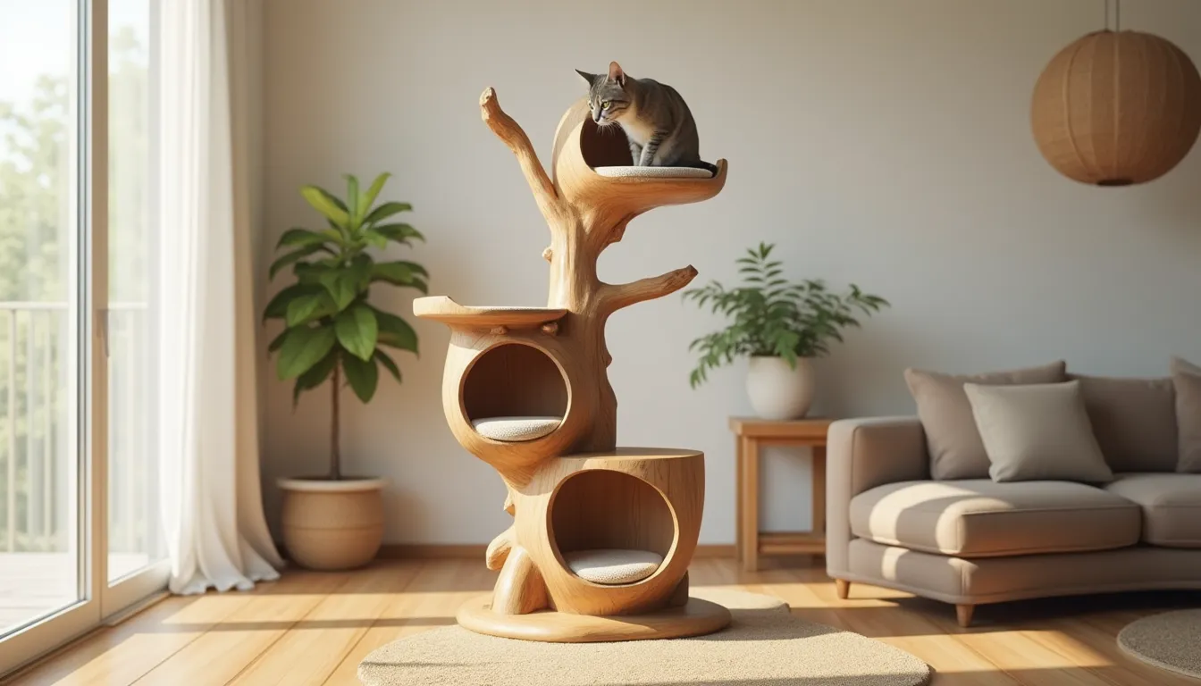 Comment créer un arbre chat bois flott : design naturel pour votre félin