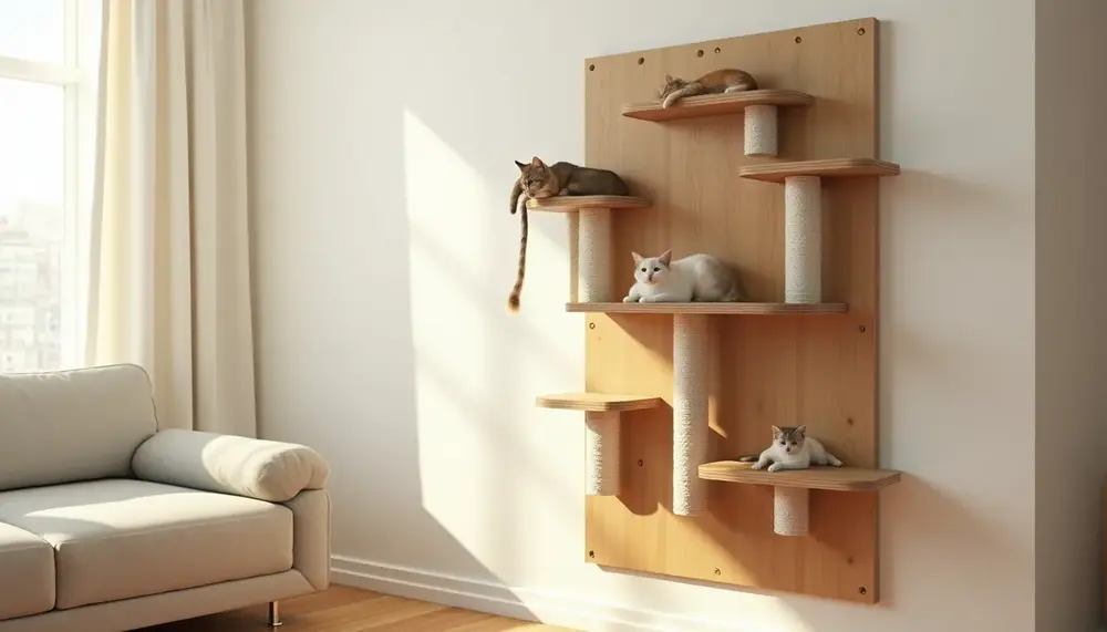 Les avantages d’un arbre à chat qui s’accroche au mur pour gagner de l’espace